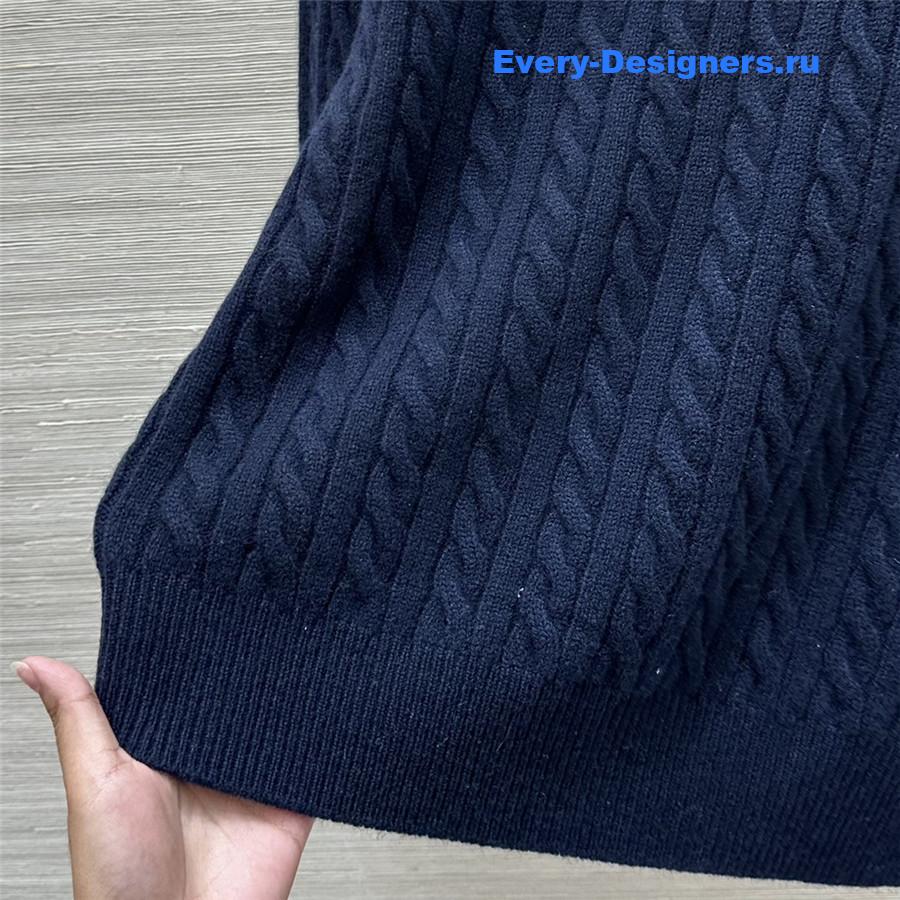 Miu Miu Clinic Knit Polo Shirt Navy