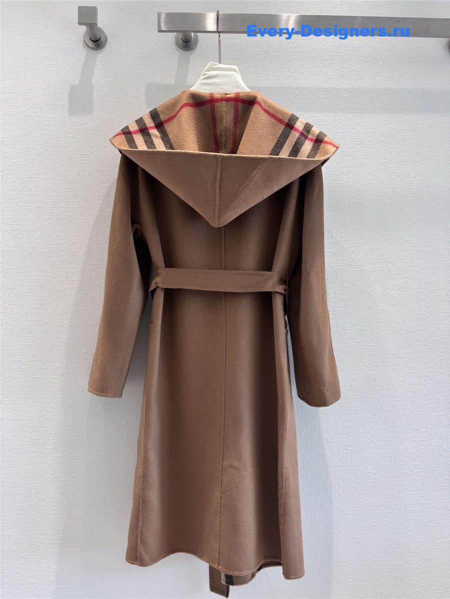 Bv*b*rry lapel hooded coat