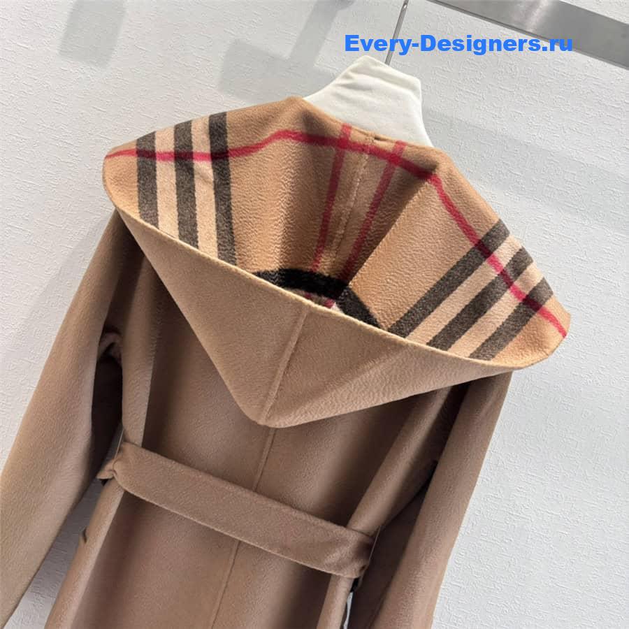 Bv*b*rry lapel hooded coat