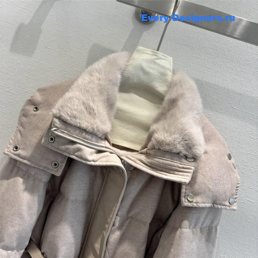 L0r0 P1ana cashmere mink collar down jacket