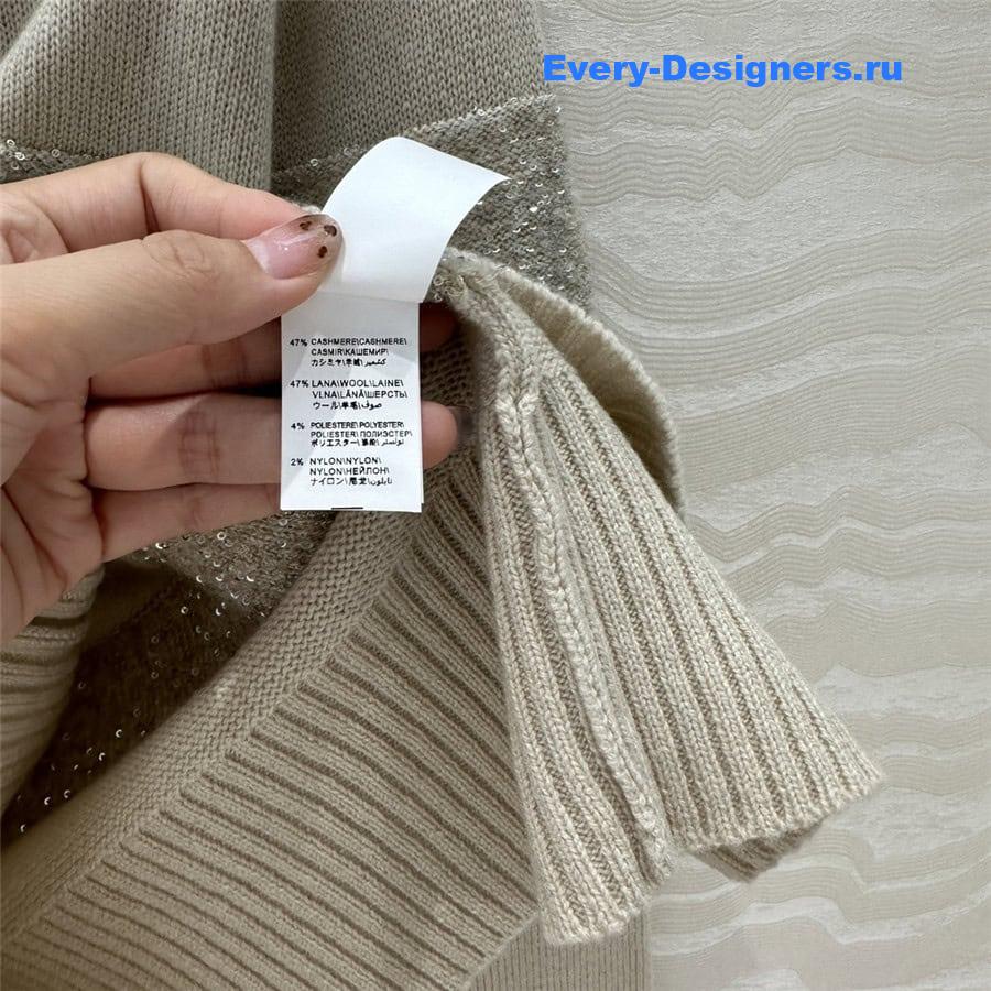 BC Sequin Knitted Cashmere Sweater in Grey