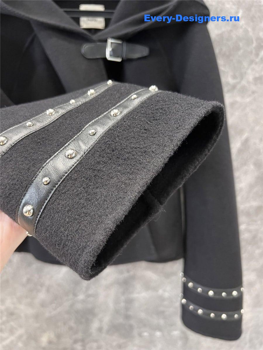 H**me5 studded cashmere coat