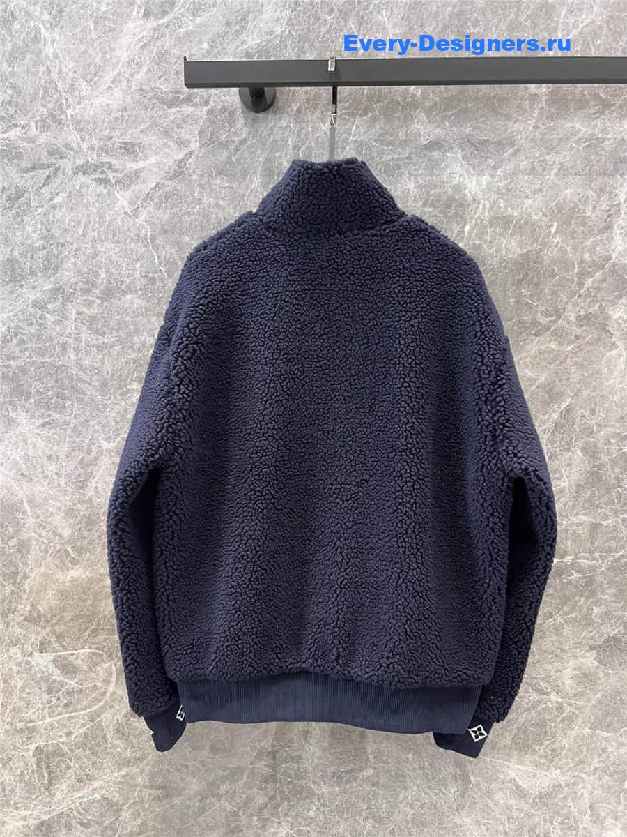 l0vis Vvtt0n lv stand collar grain fleece jacket