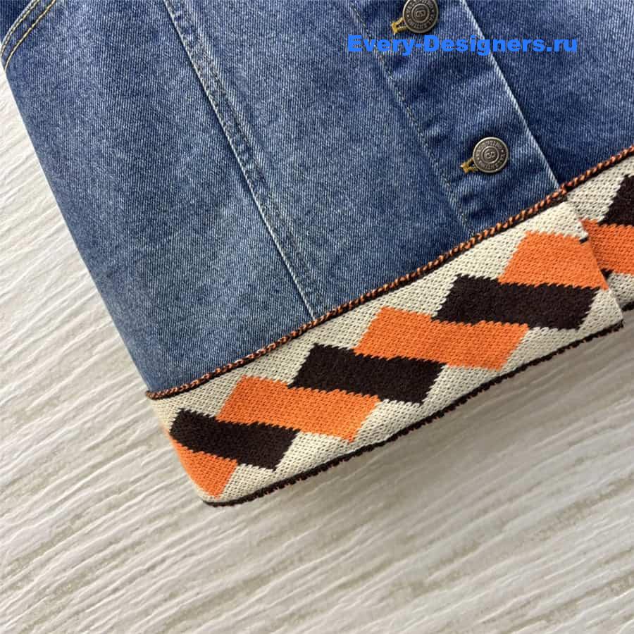 Va1e*ntin0 ribbon embroidered denim skirt