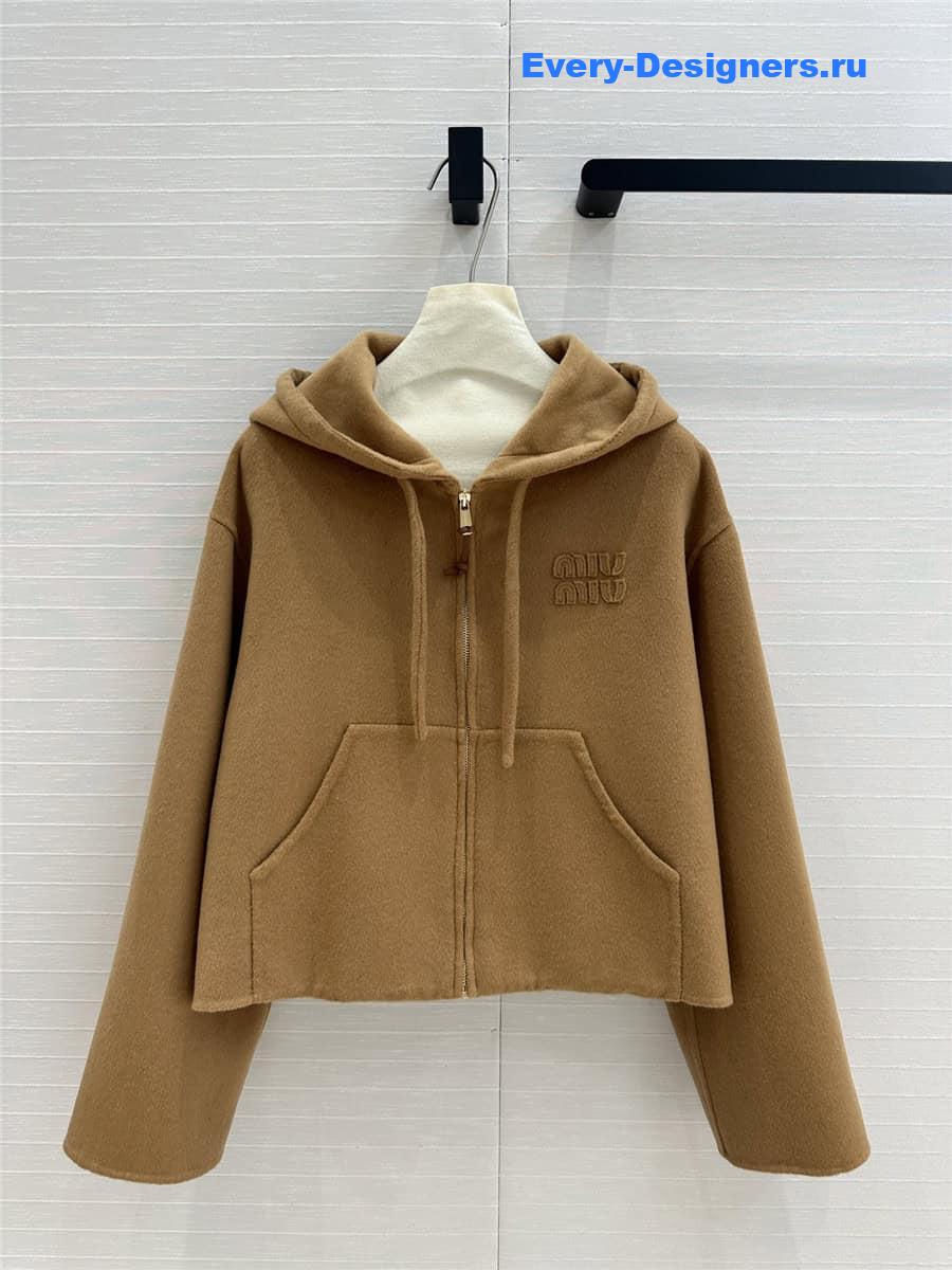 M1um1u wool hooded jacket