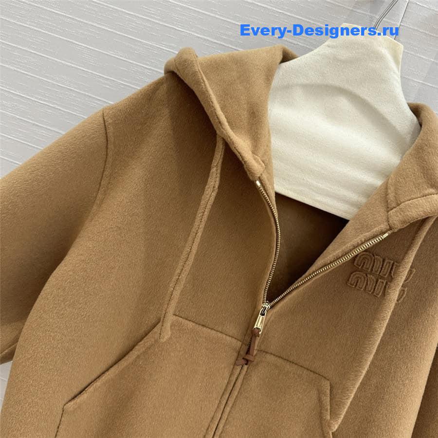 M1um1u wool hooded jacket