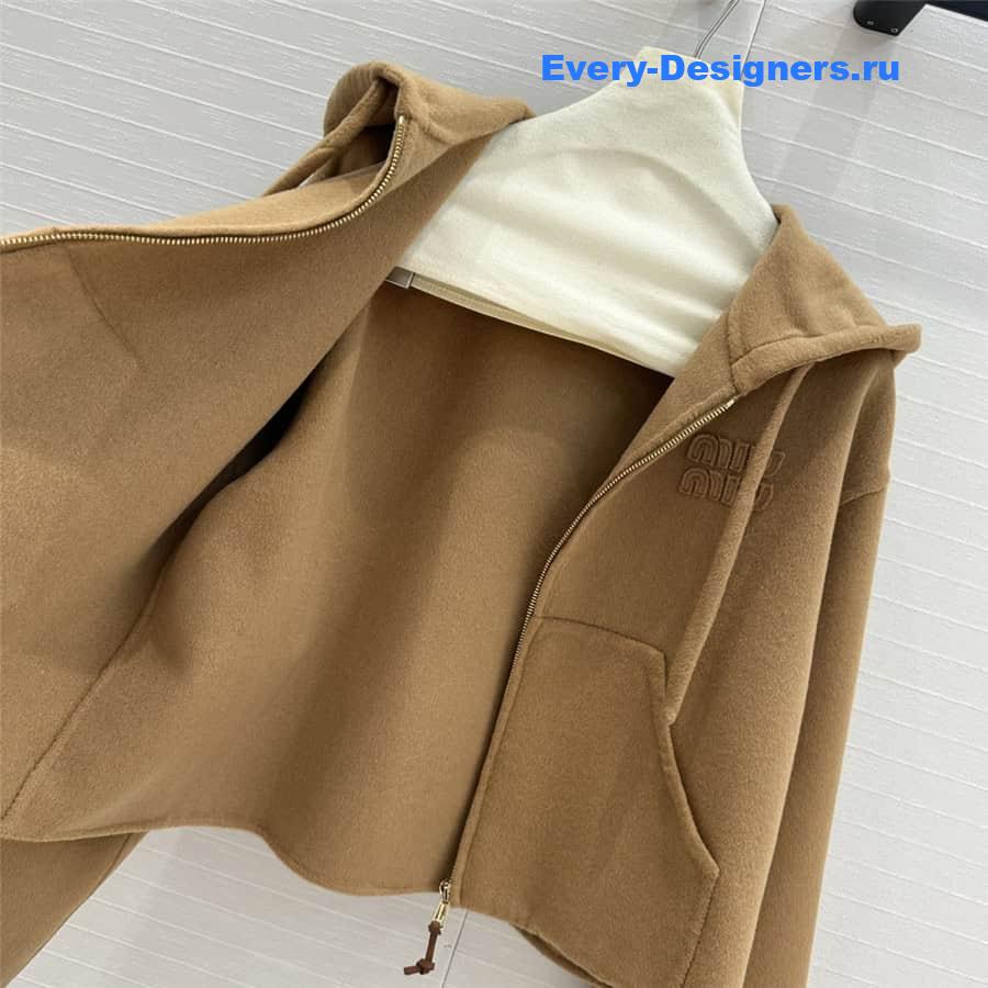 M1um1u wool hooded jacket