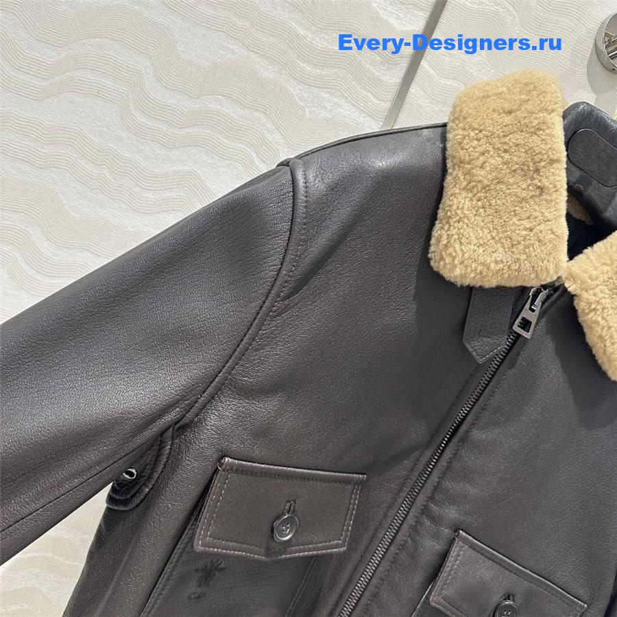 D10r down leather jacket
