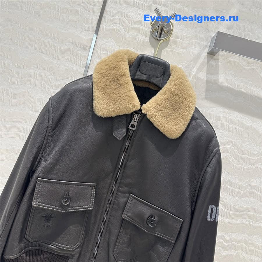 D10r down leather jacket