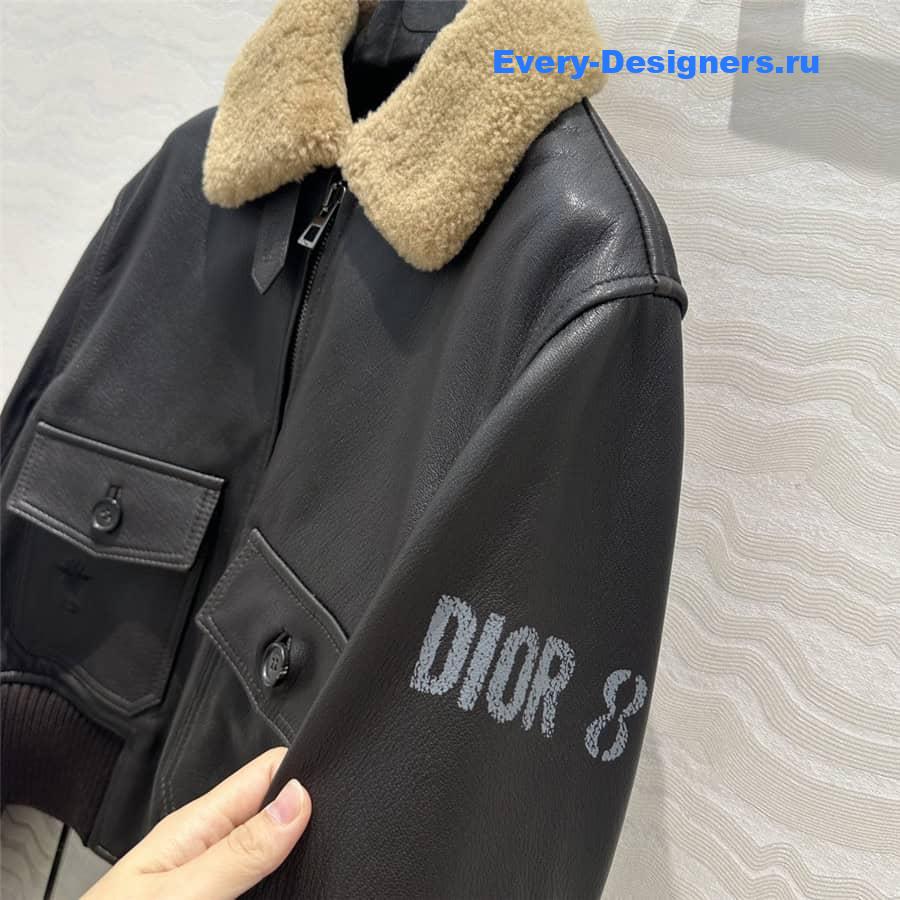 D10r down leather jacket