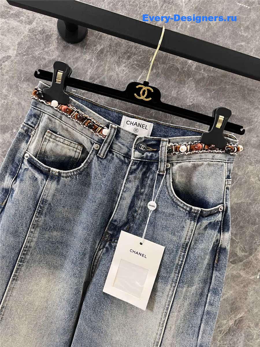 CC Waist Woven Bead Jeans