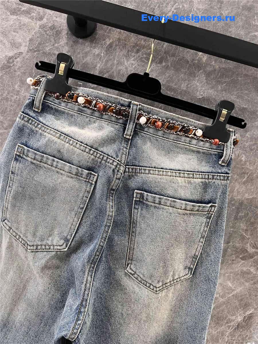 CC Waist Woven Bead Jeans