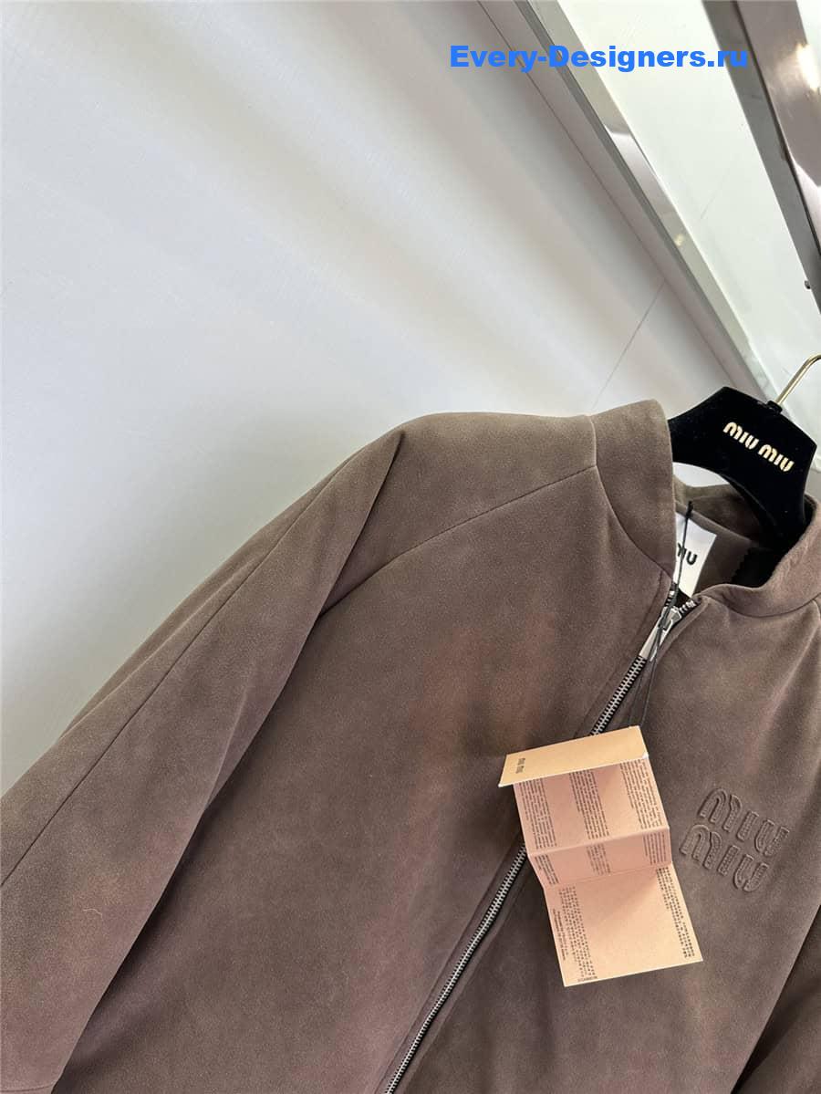 M1um1u leather down jacket