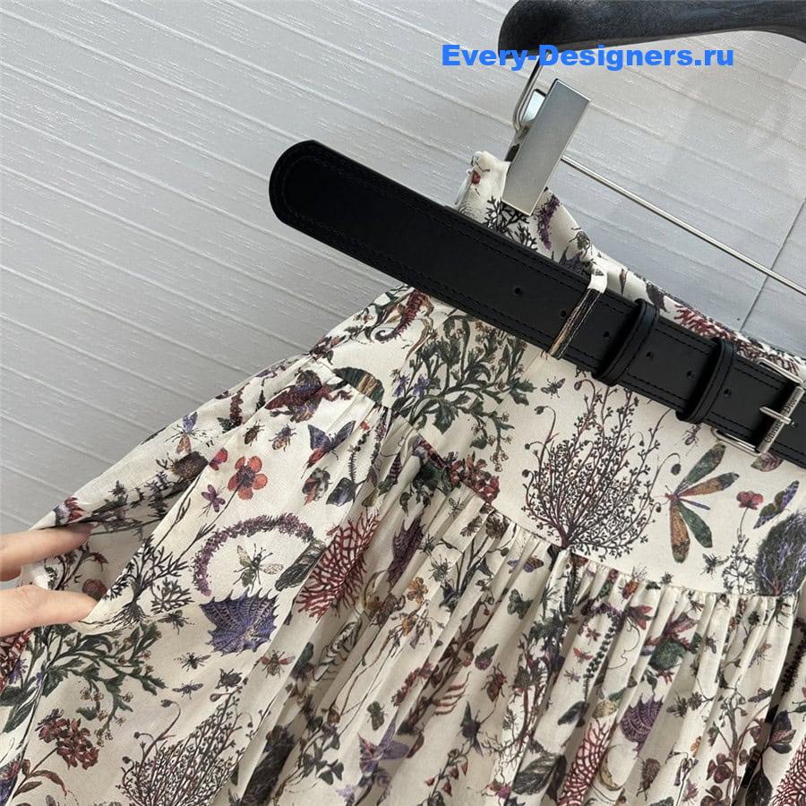 D10r positioning print long skirt