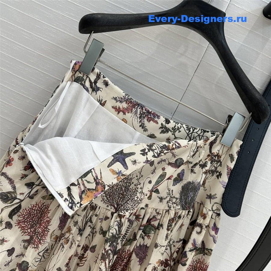 D10r positioning print long skirt