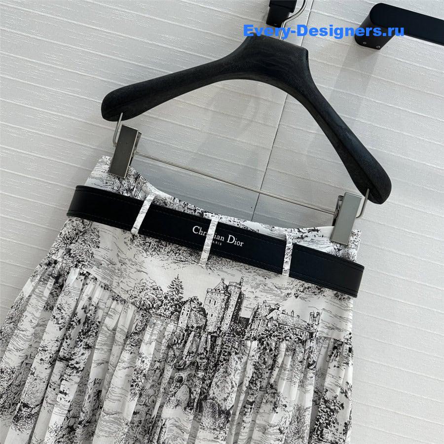 D10r positioning print long skirt