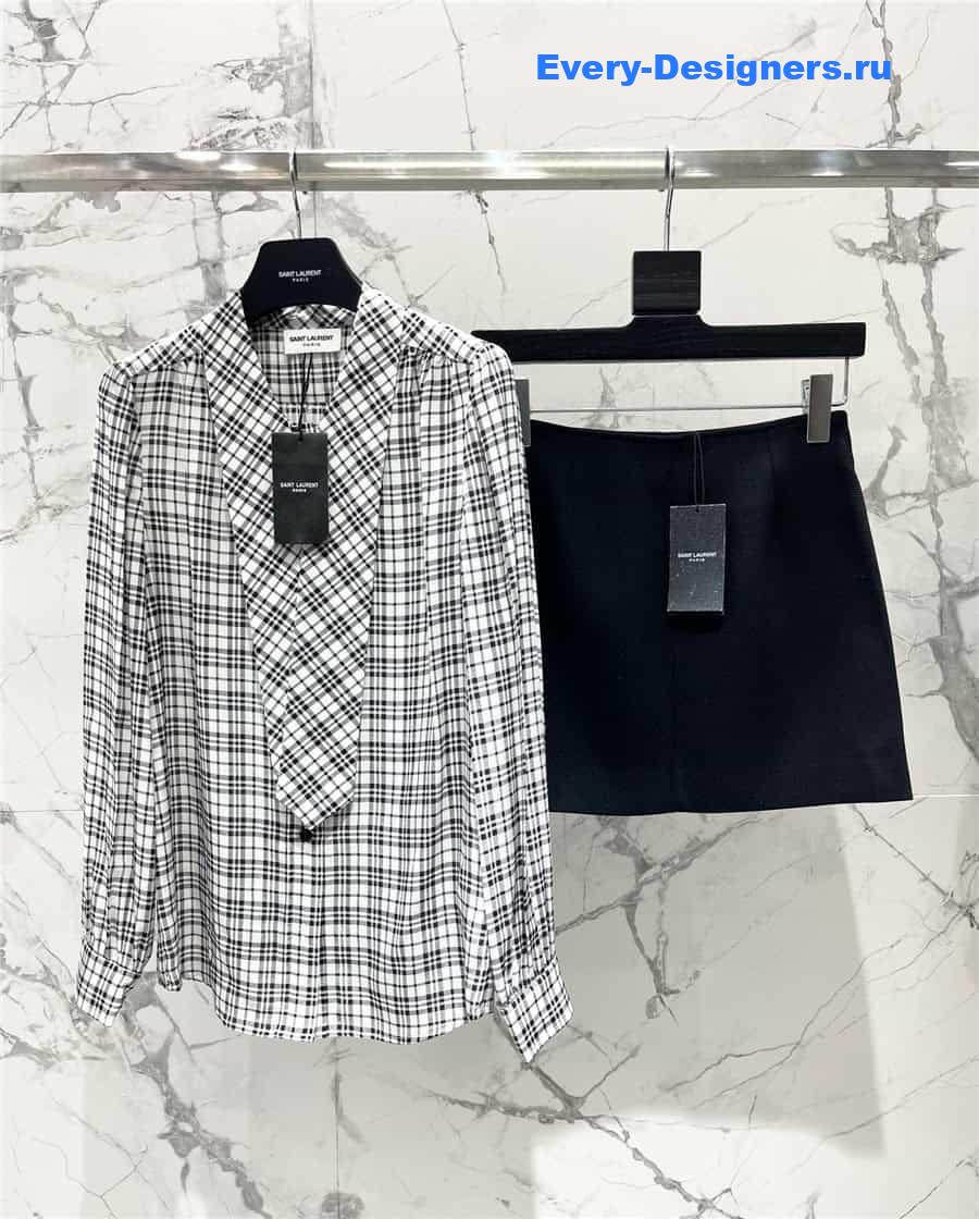 Y51 checked silk shirt