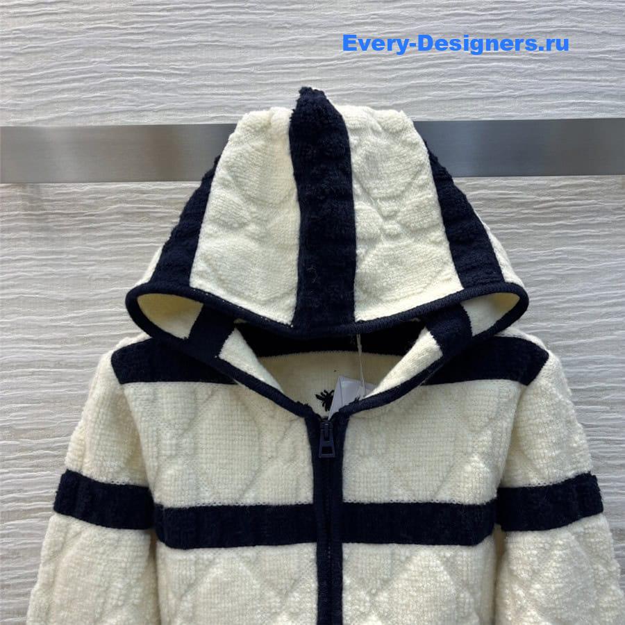 d10r hooded D1am0nd cardigan sweater