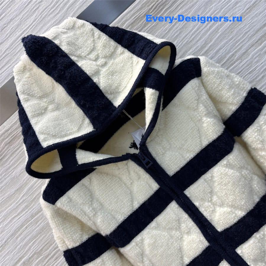 d10r hooded D1am0nd cardigan sweater