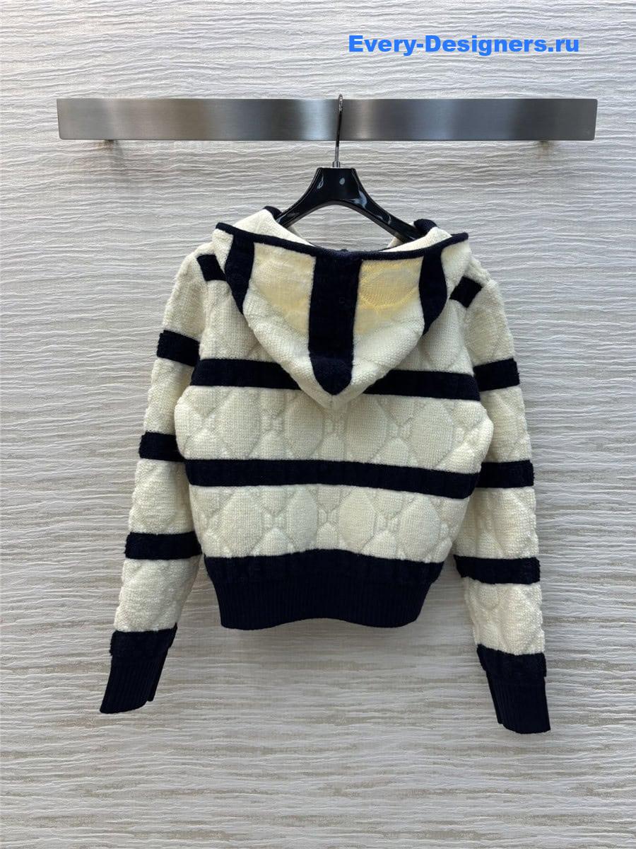 d10r hooded D1am0nd cardigan sweater