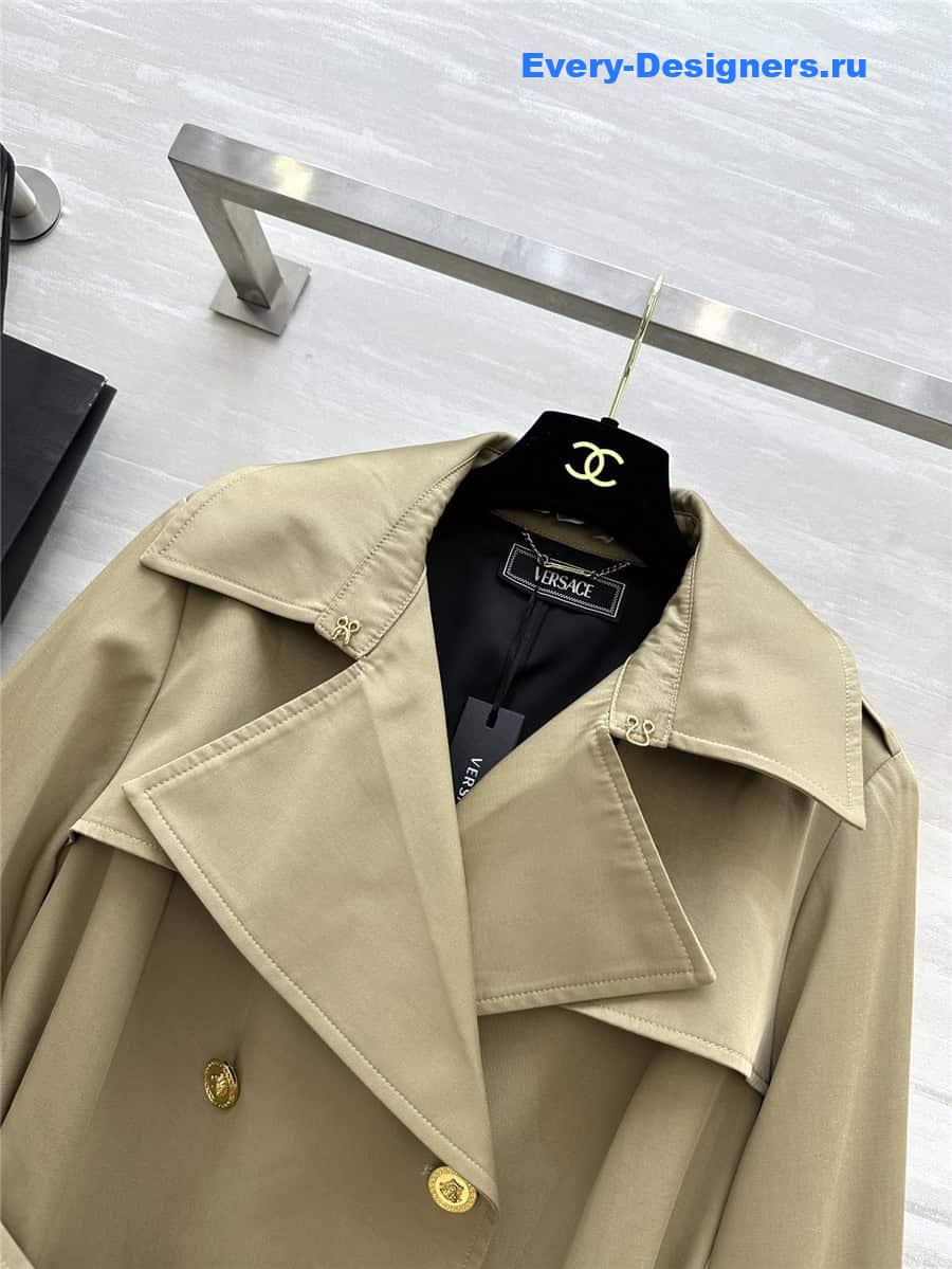 Versace double-breasted long trench coat