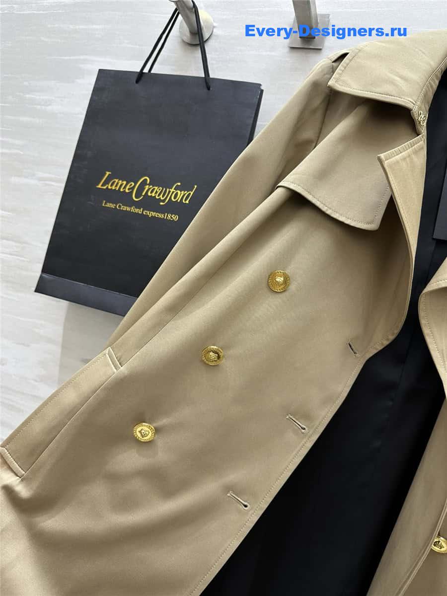 Versace double-breasted long trench coat