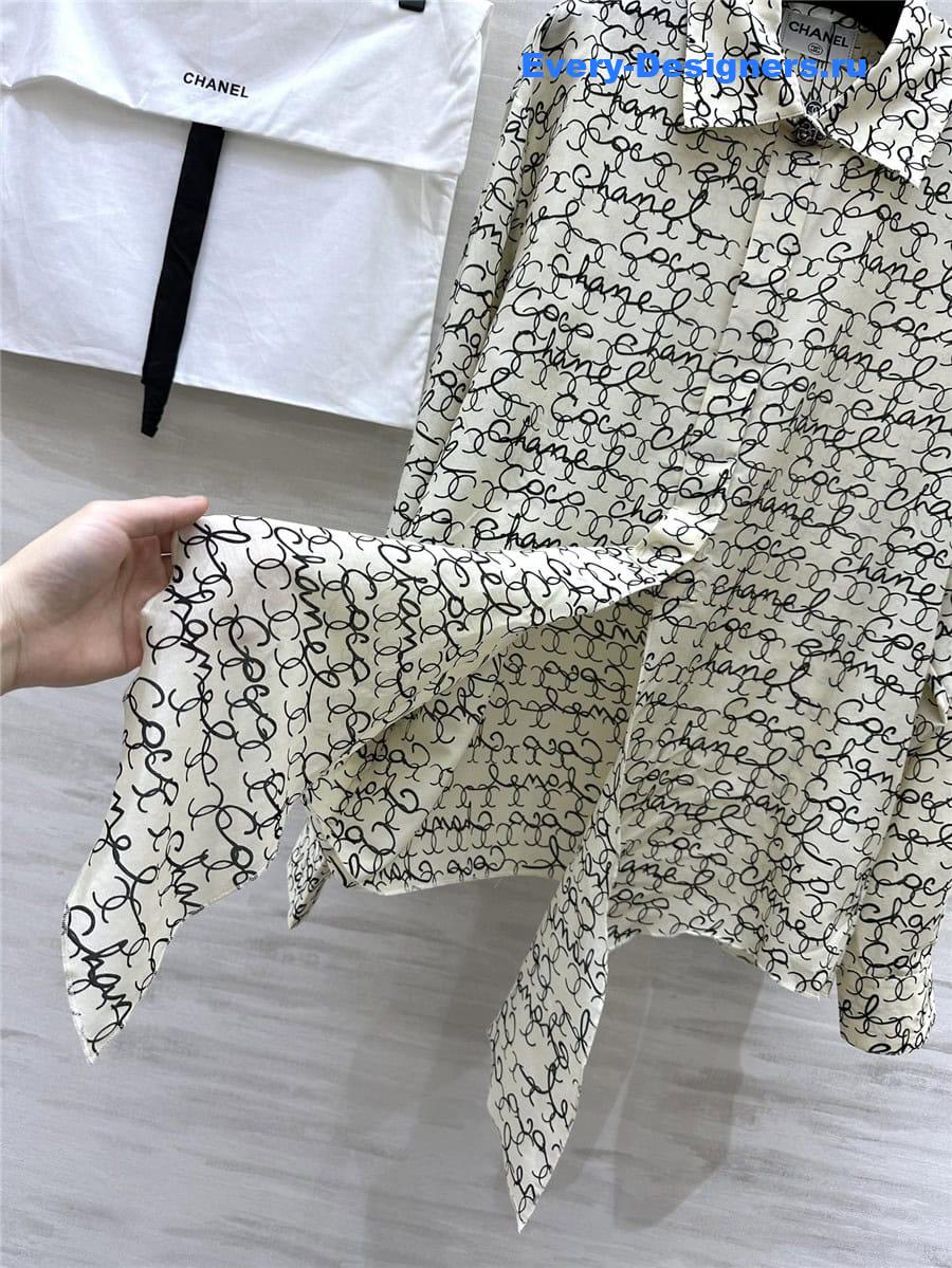 CC logo graffiti silk cotton shirt