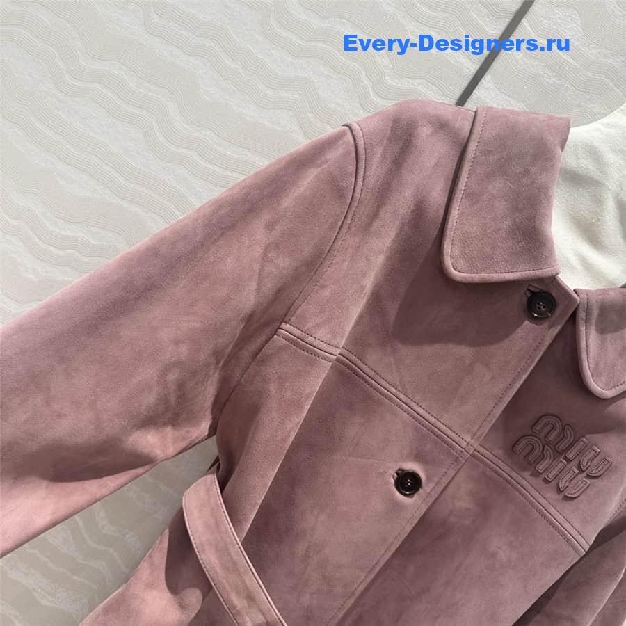 M1um1u suede trench coat jacket