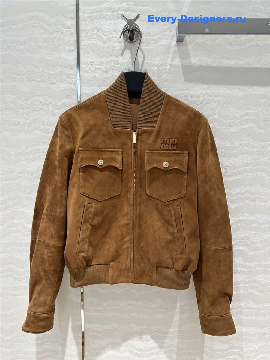 M1um1u suede jacket leather coat