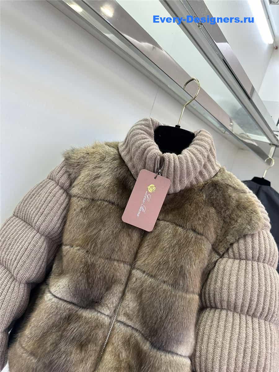 L0r0 P1ana cashmere knitted goose down jacket