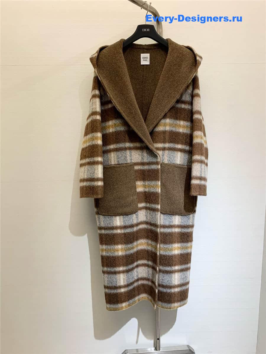 H**me5 hooded wool coat