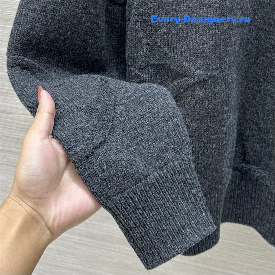 LV Monogram Jacquard Half Zip Sweater