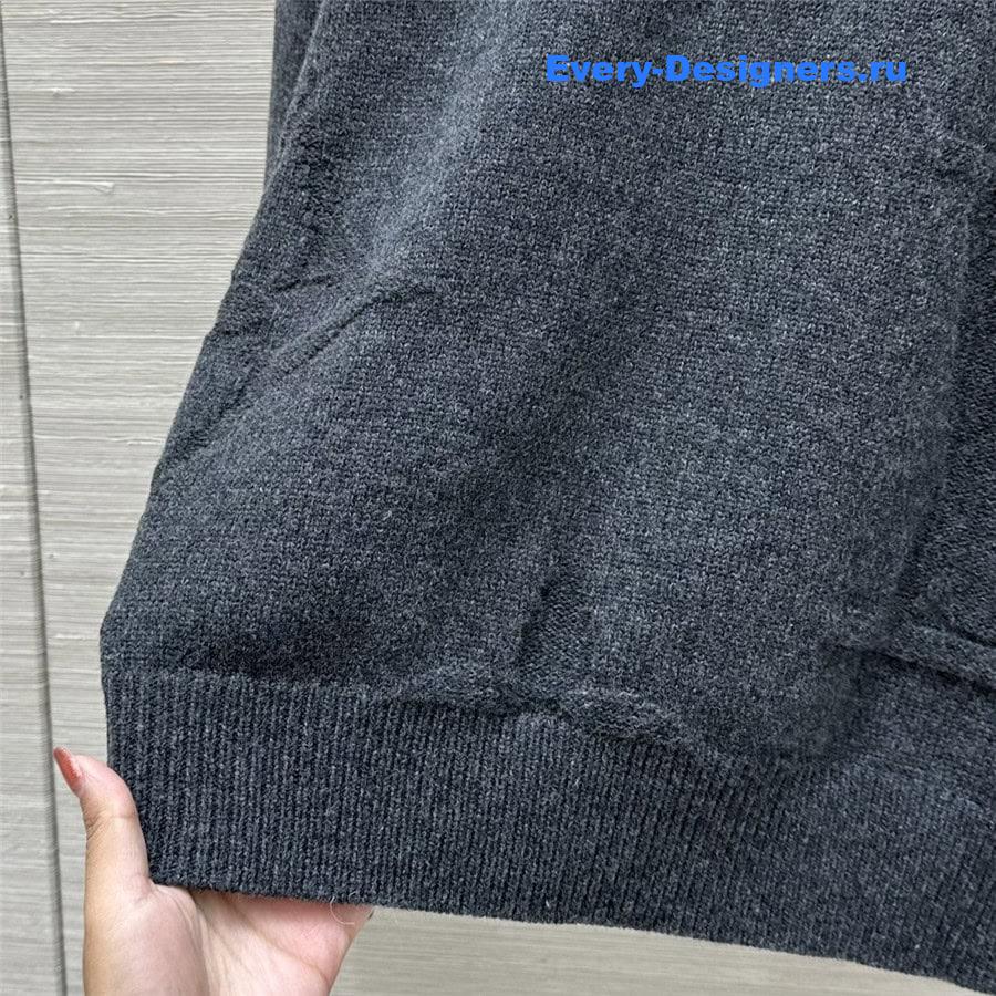 LV Monogram Jacquard Half Zip Sweater