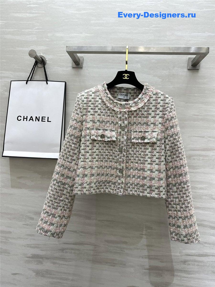 CC woven soft tweed jacket