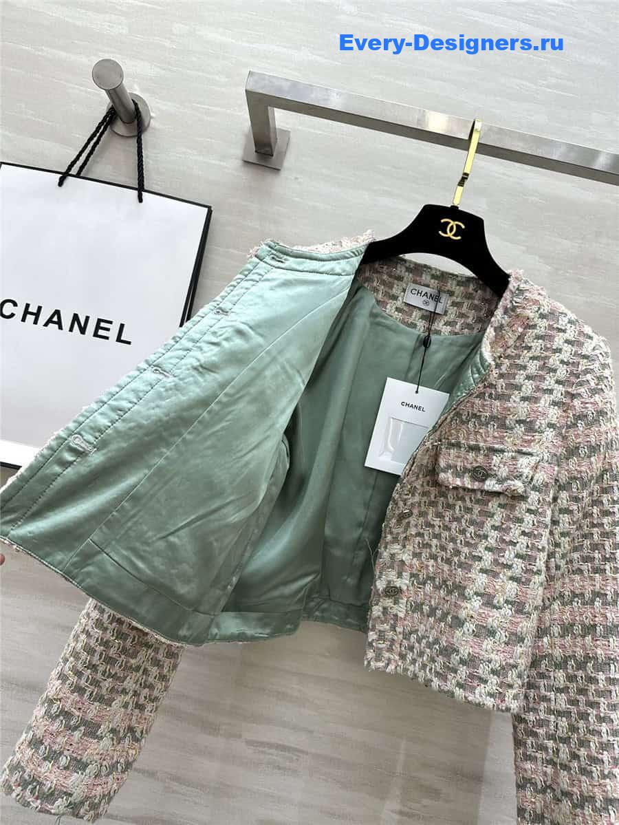 CC woven soft tweed jacket