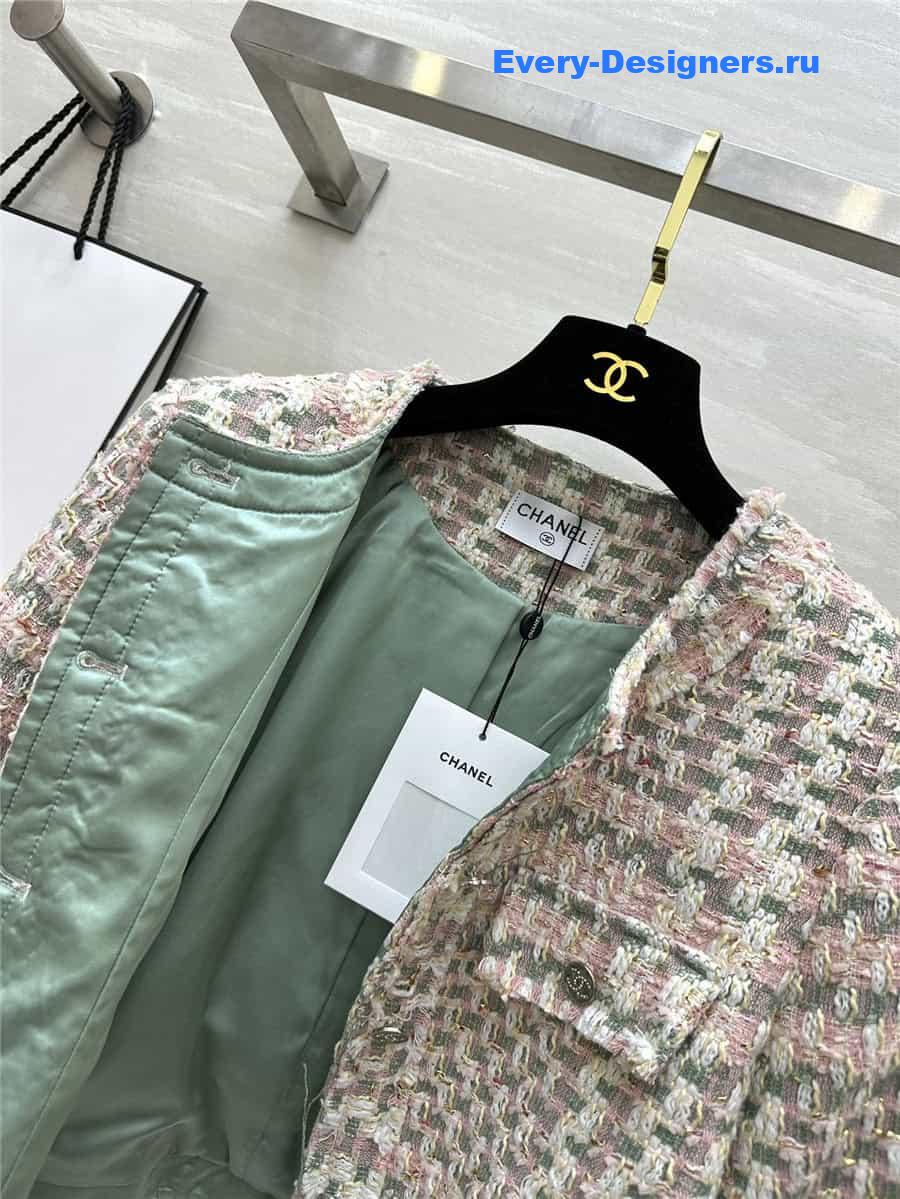 CC woven soft tweed jacket