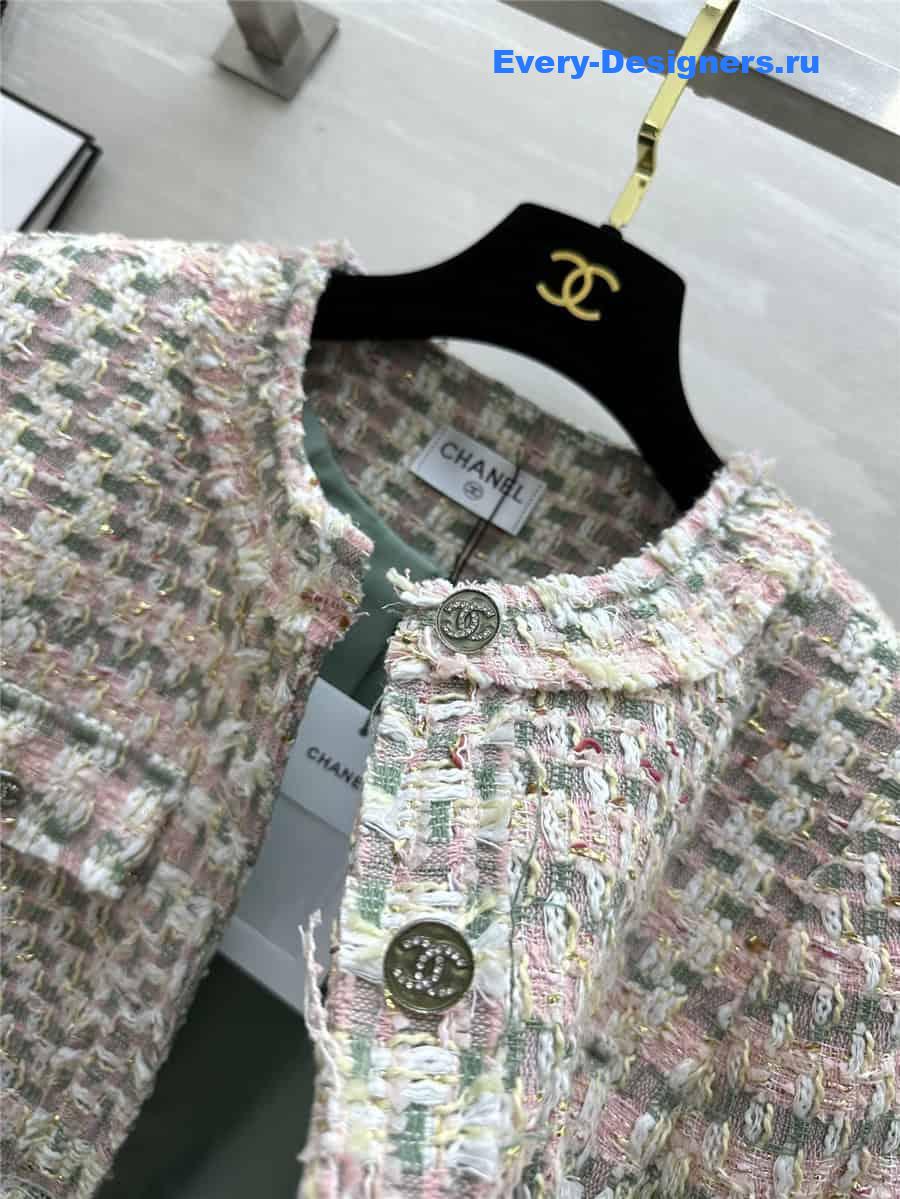 CC woven soft tweed jacket