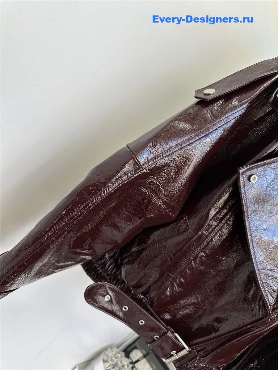 Y51 fur collar leather jacket