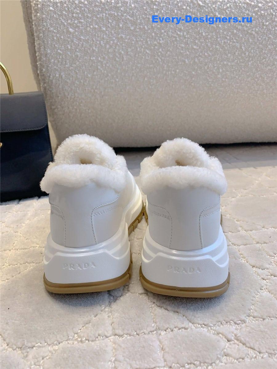 Pra*a triangle logo lace-in sneakers white