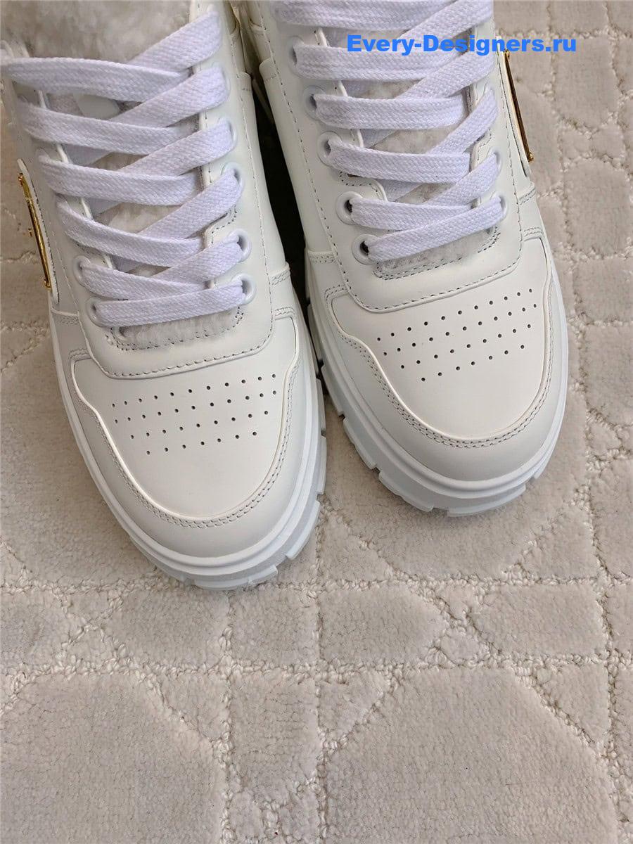 Pra*a triangle logo plaque lace-up sneakers