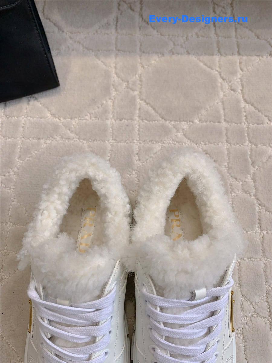 Pra*a triangle logo plaque lace-up sneakers