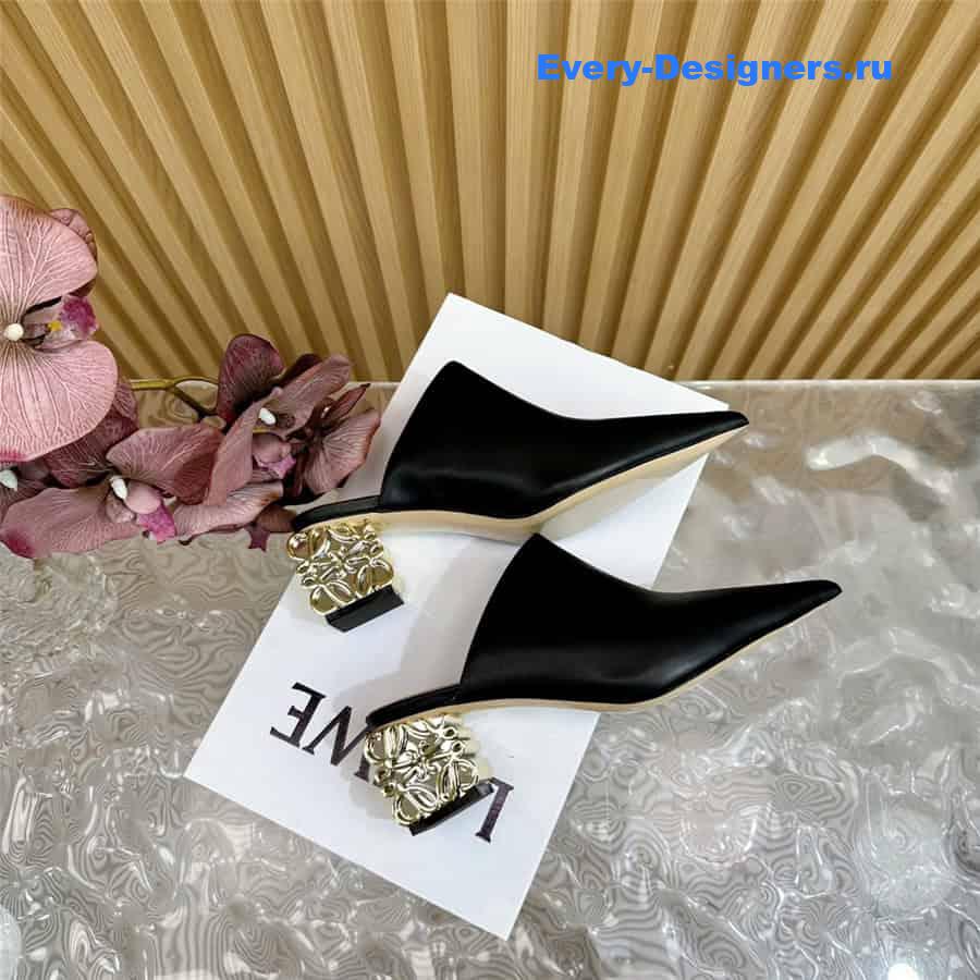 L0ew* anagram heel mules in black