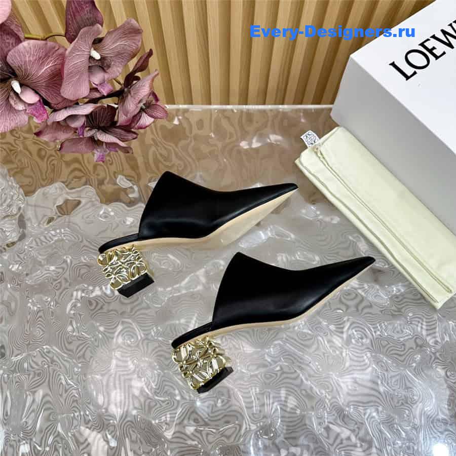 L0ew* anagram heel mules in black