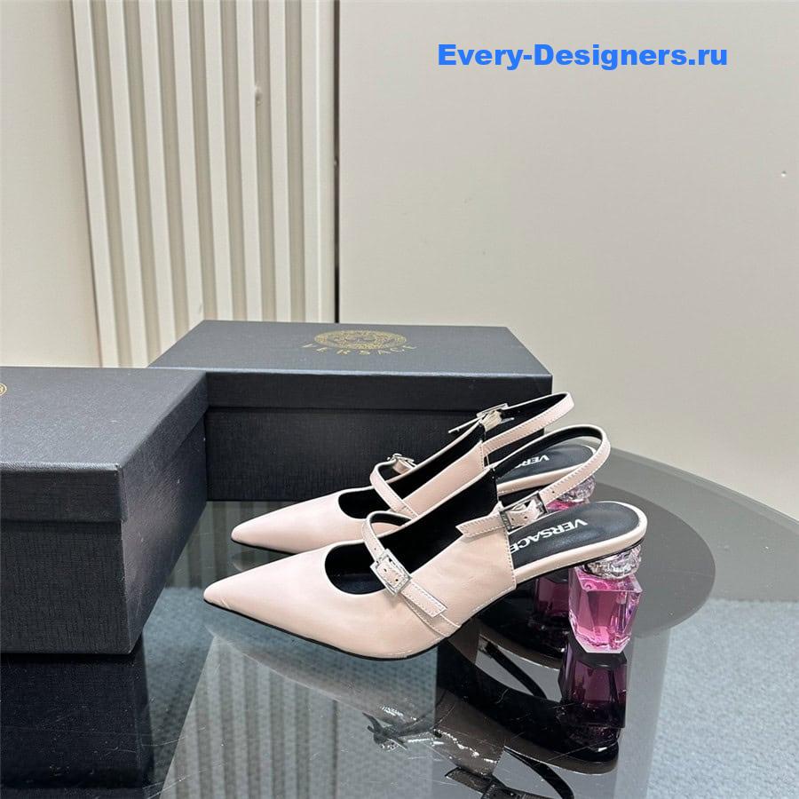 Versace Perfume Heels Pink Slingbacks