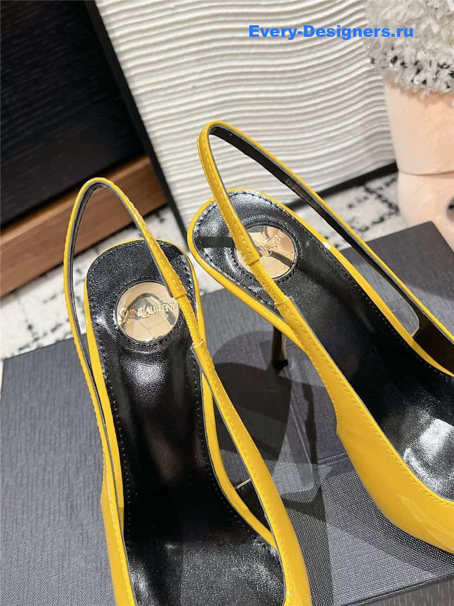 Y51 jeanne slingback pumps in yellow pattern leather