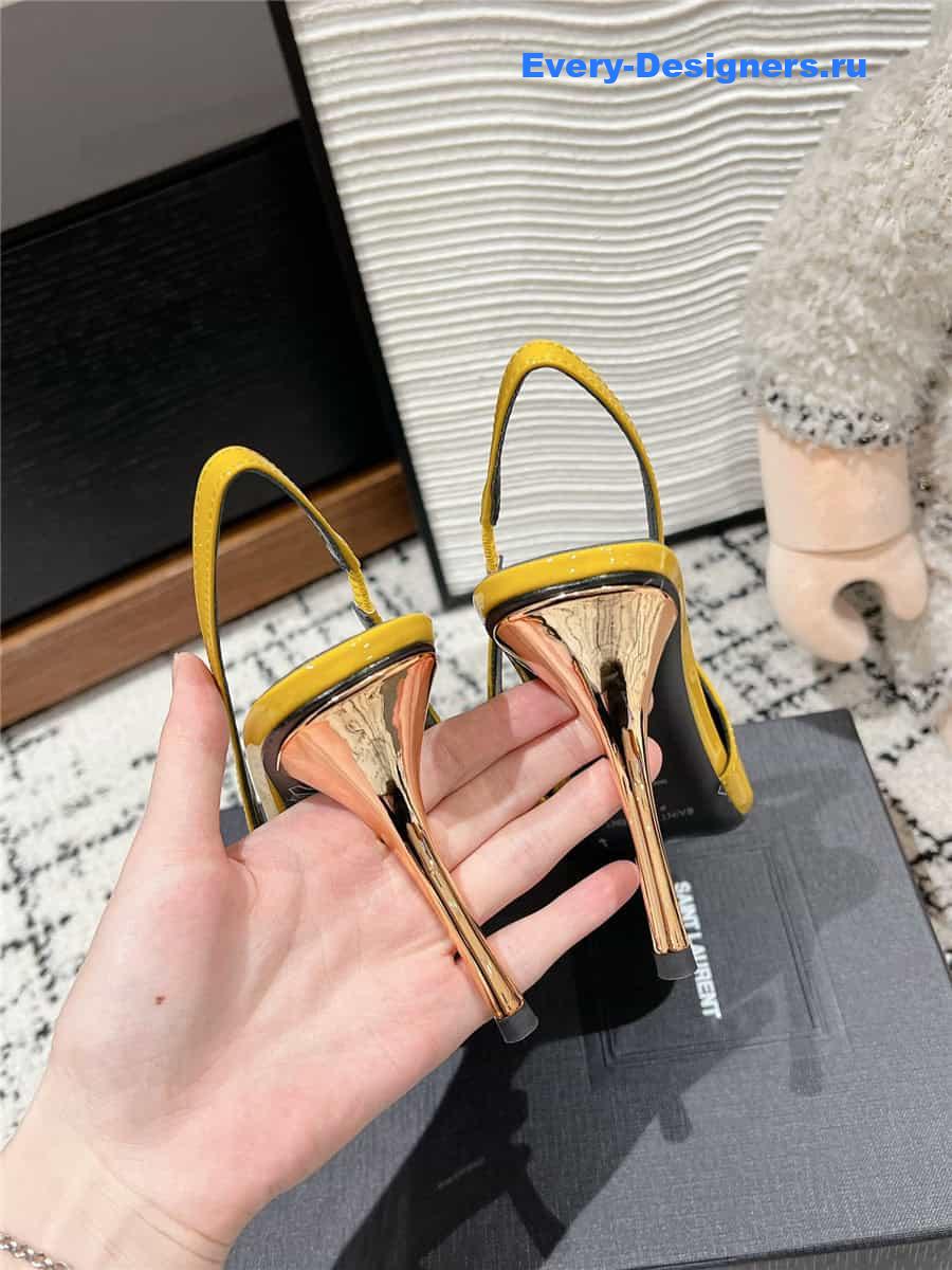 Y51 jeanne slingback pumps in yellow pattern leather