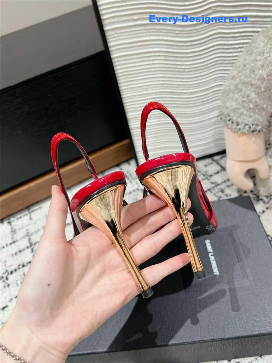 Y51 jeanne slingback pumps in red pattern leather