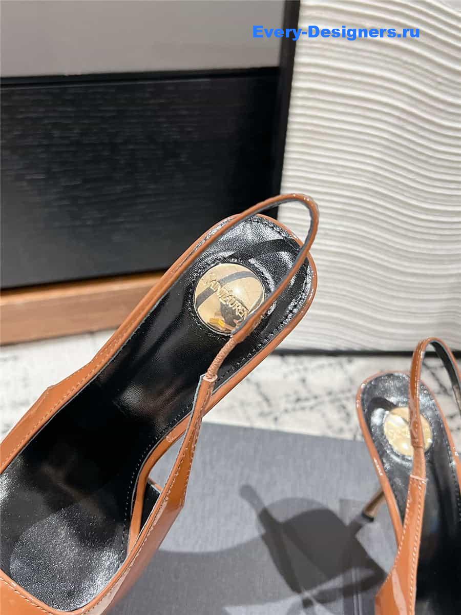 Y51 jeanne slingback pumps in brown pattern leather
