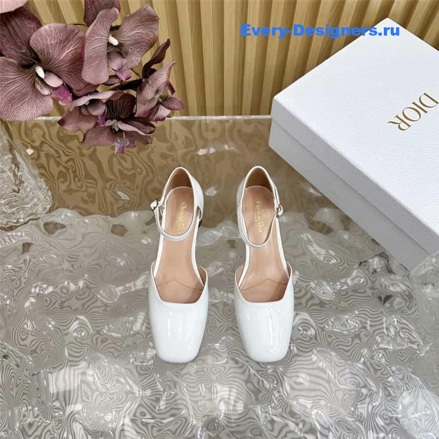 jolie D10r white patent calfskin pumps