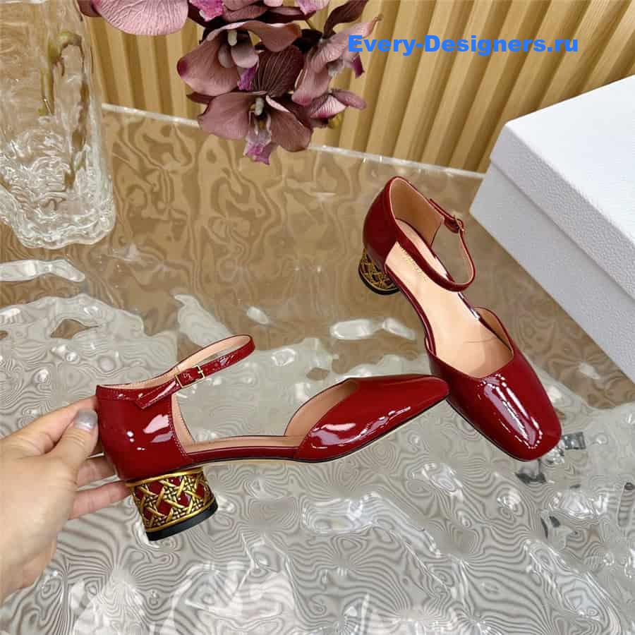 jolie D10r red patent calfskin pumps